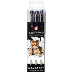 Zestaw cienkopisów Pigma Micron Manga Set - Sakura - czarny, 3 szt.