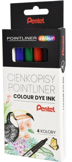 Zestaw cienkopisów Pointliner Colour 0,4 mm - Pentel - 4 szt.