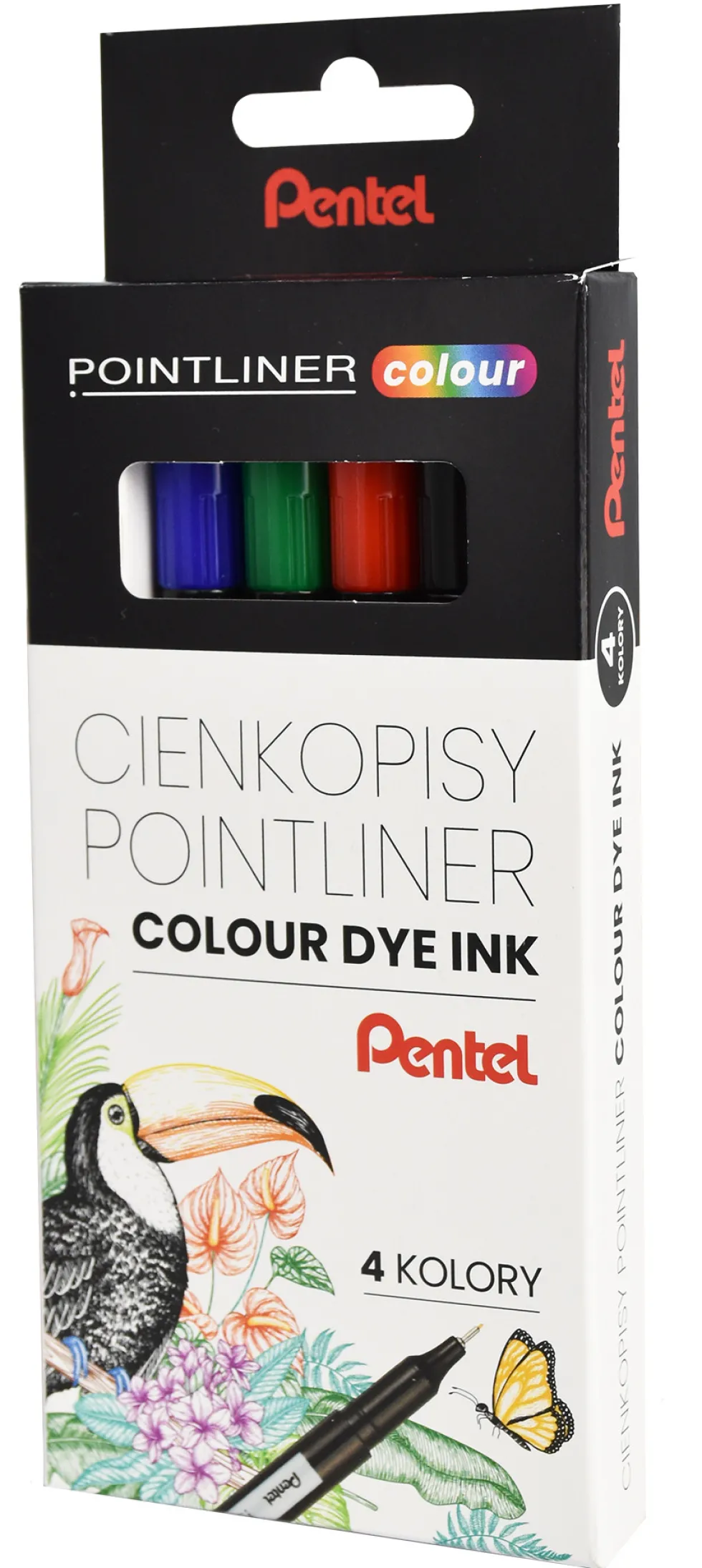 Zestaw cienkopisów Pointliner Colour 0,4 mm - Pentel - 4 szt.