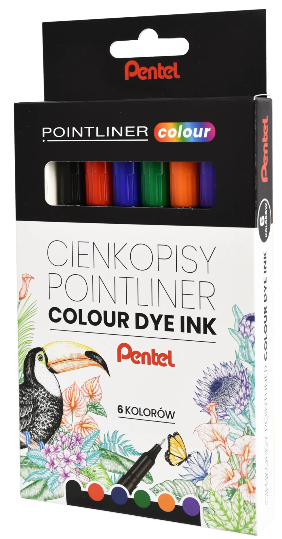 Zestaw cienkopisów Pointliner Colour 0,4 mm - Pentel - 6 szt.