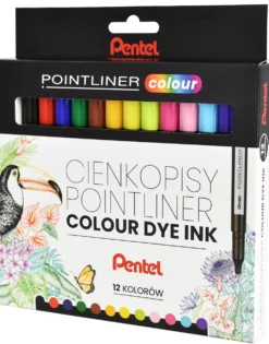 Zestaw cienkopisów Pointliner Colour 0,4 mm - Pentel - 12 szt.