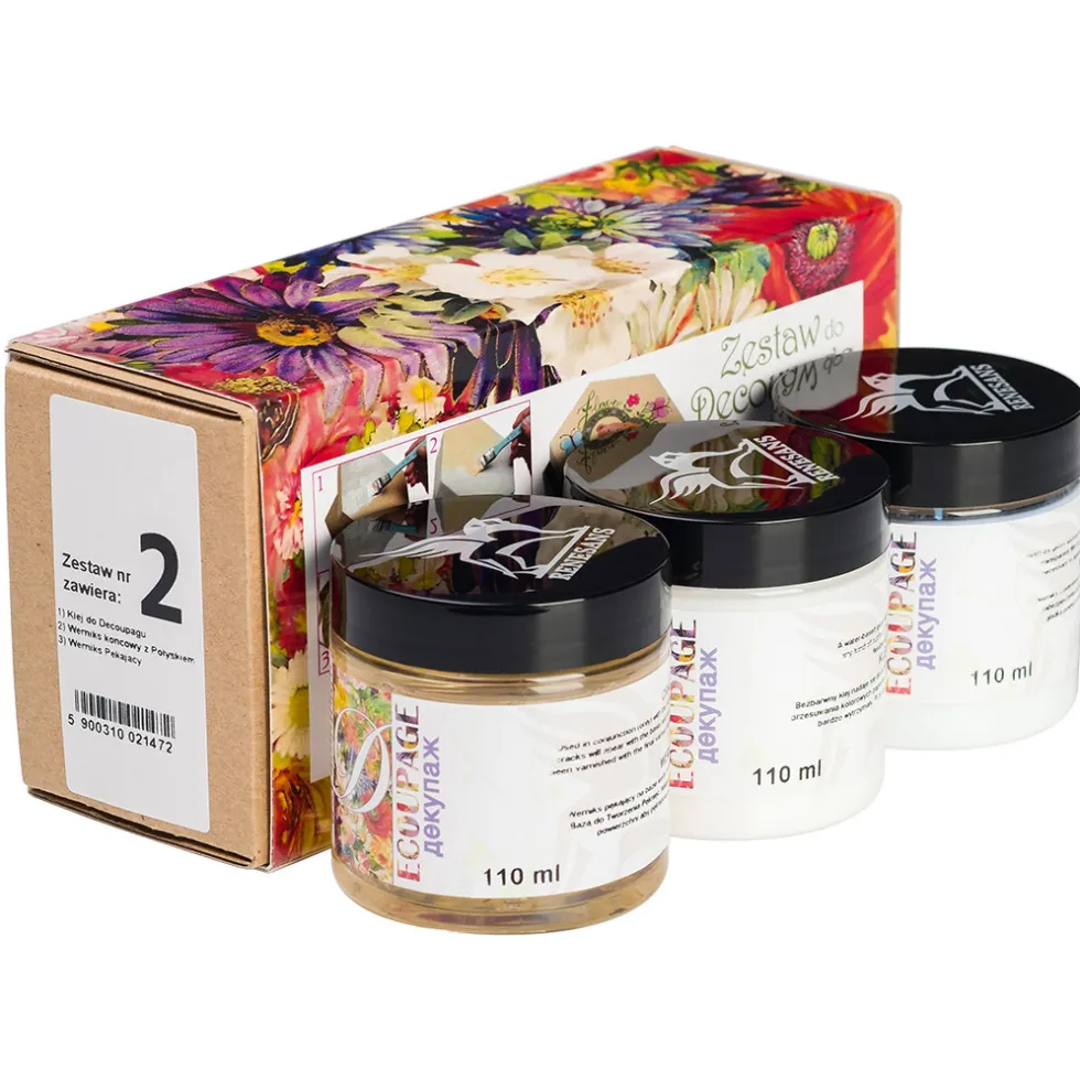 Zestaw do decoupage pękający - Renesans - 3 x 110 ml