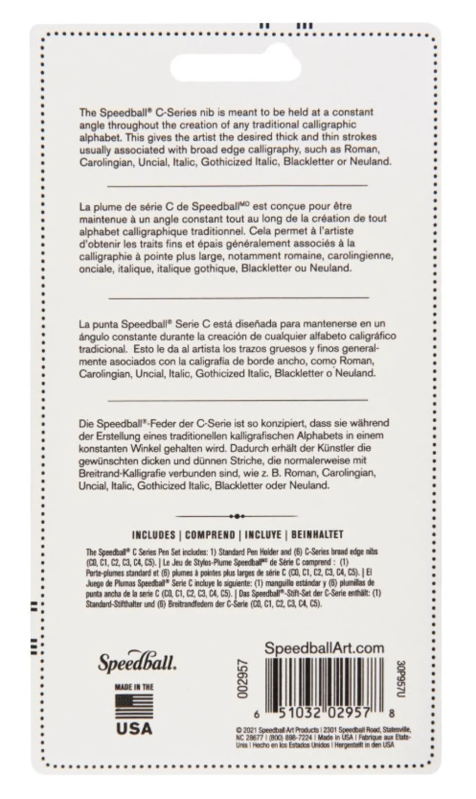 Zestaw do kaligrafii C-Series - Speedball - 7 szt.