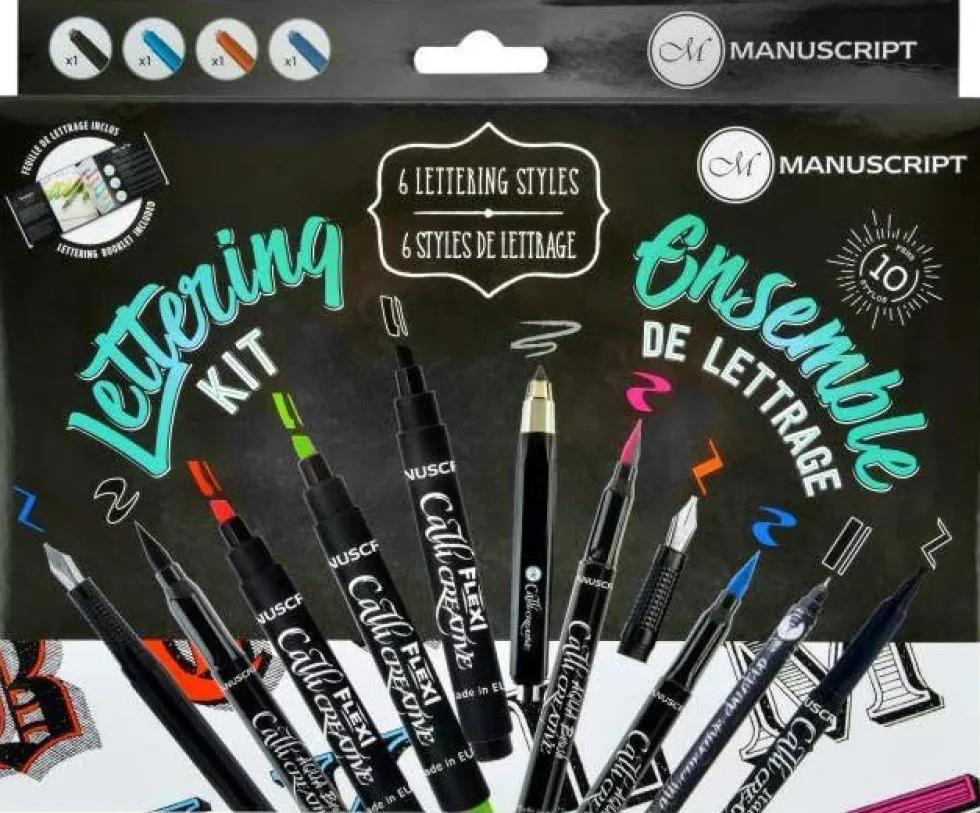 Zestaw do kaligrafii i letteringu z książką - Manuscript - Lettering Kit