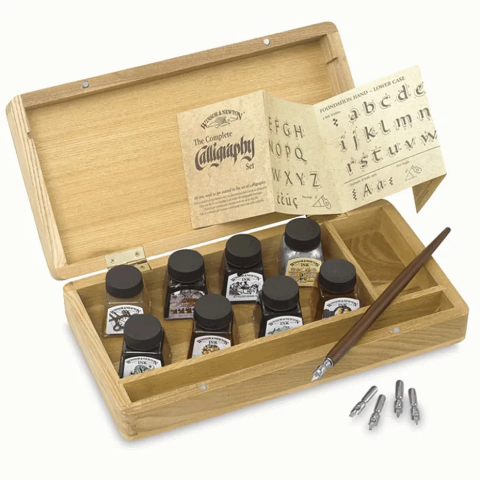 Zestaw do kaligrafii w drewnianym pudełku - Winsor & Newton