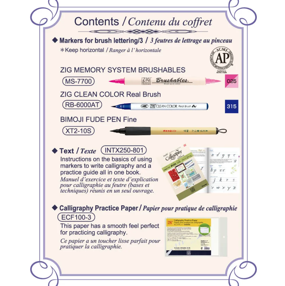 Zestaw do kaligrafii Zig Brush Lettering Starter Set - Kuretake - 5 szt.