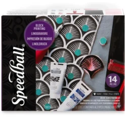 Zestaw do linorytu Fabric Block Printing Deluxe Kit - Speedball - 14 szt.