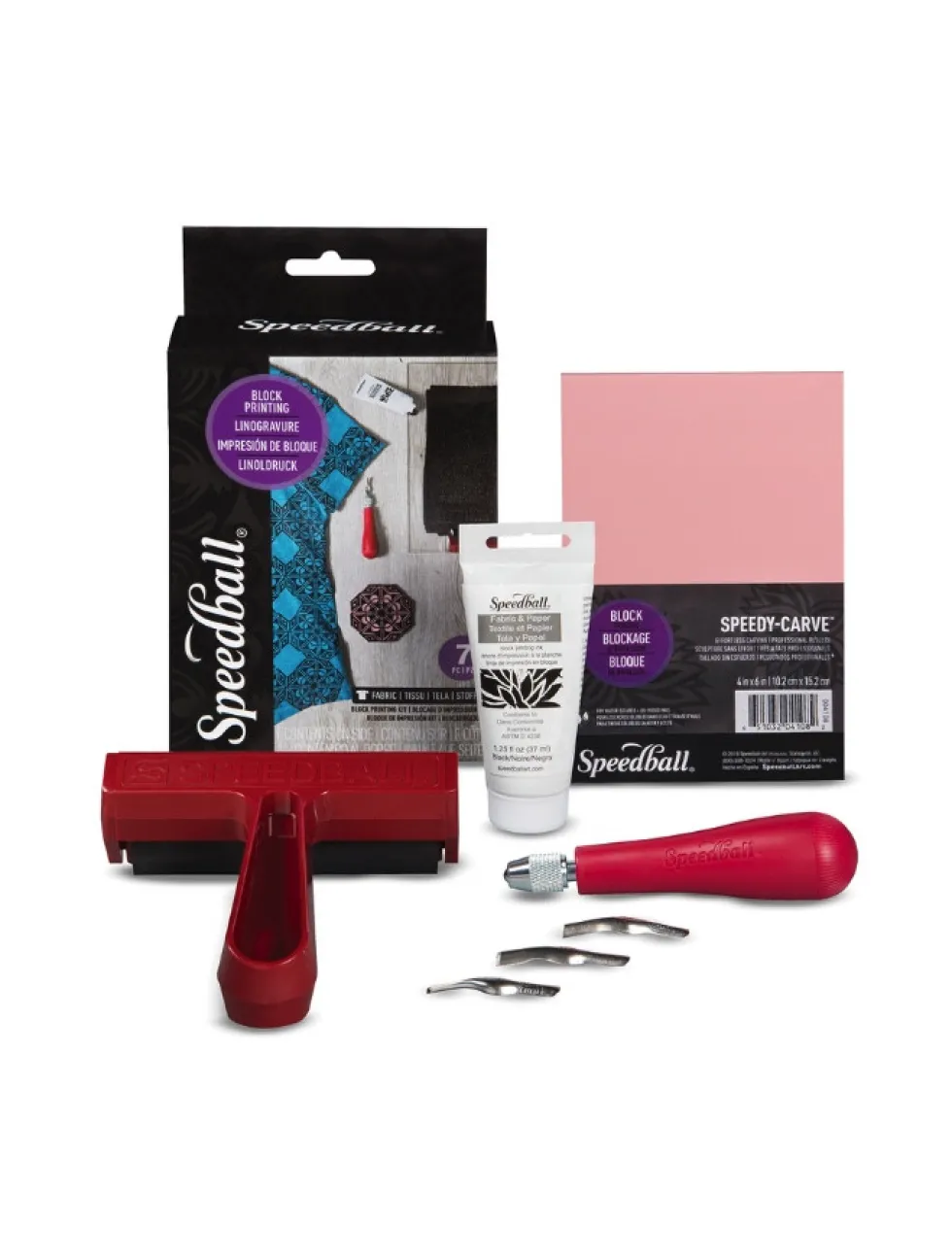 Zestaw do linorytu Fabric Block Printing Starter Kit - Speedball - 7 szt.