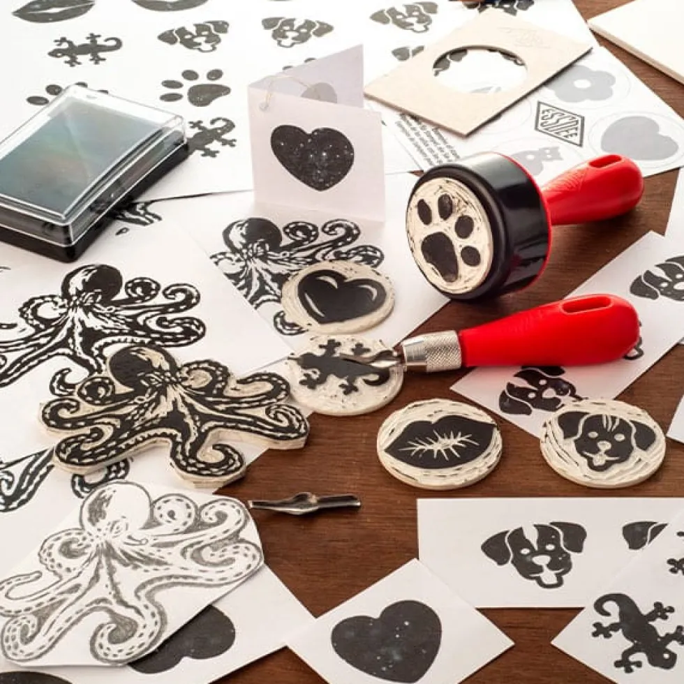 Zestaw do linorytu Stamp Carving Kit - Essdee - 12 szt.