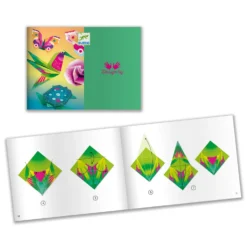 Zestaw do origami - Djeco - Tropiki neonowe, 24 szt.