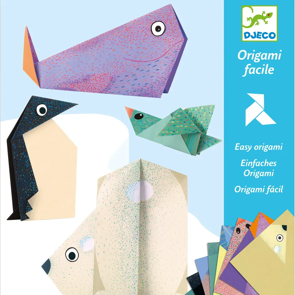 Zestaw do origami - Djeco - Zwierzęta polarne, 24 szt.