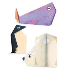 Zestaw do origami - Djeco - Zwierzęta polarne, 24 szt.