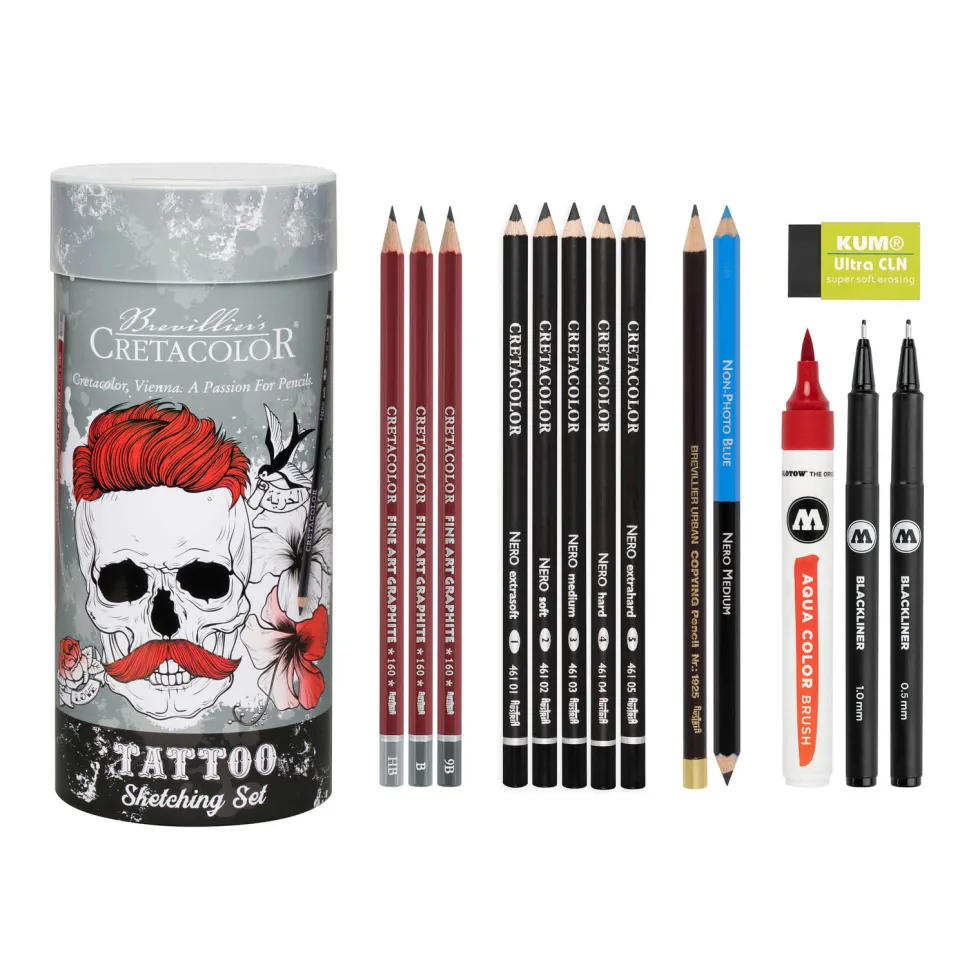 Zestaw do szkicowania tatuaży Tattoo - Cretacolor - 14 szt.
