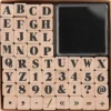 Zestaw drewnianych stempli ABC & Numbers - Paper Poetry - bold alfabet, 48 szt.