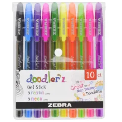 Zestaw długopisów żelowych Doodler'z Fashion & Neon - Zebra - 10 kolorów