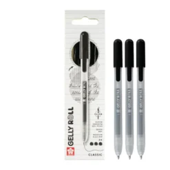 Zestaw długopisów żelowych Gelly Roll Classic - Sakura - Black, 0,40 mm, 3 szt.