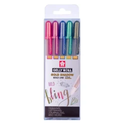 Zestaw długopisów żelowych Gelly Roll Gold Shadow - Sakura - 5 szt.