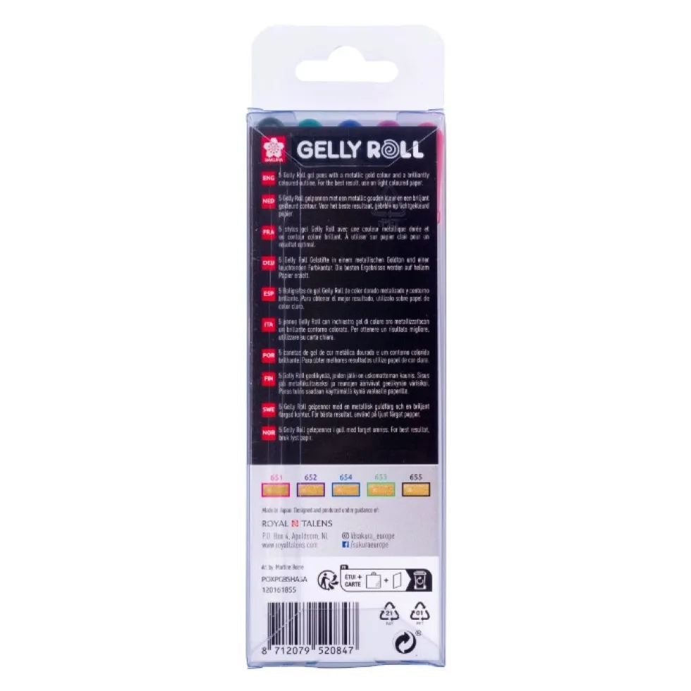 Zestaw długopisów żelowych Gelly Roll Gold Shadow - Sakura - 5 szt.