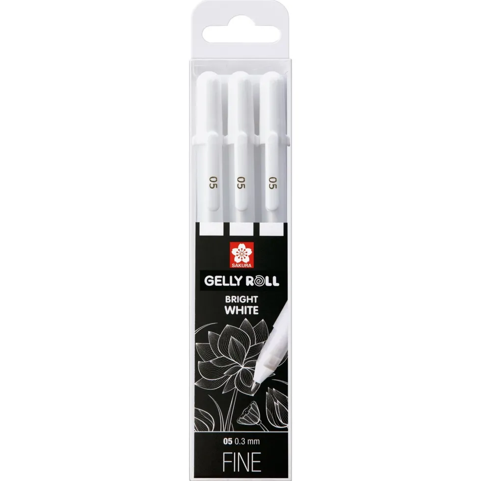 Zestaw długopisów żelowych Gelly Roll 05 - Sakura - białe, 3 szt.