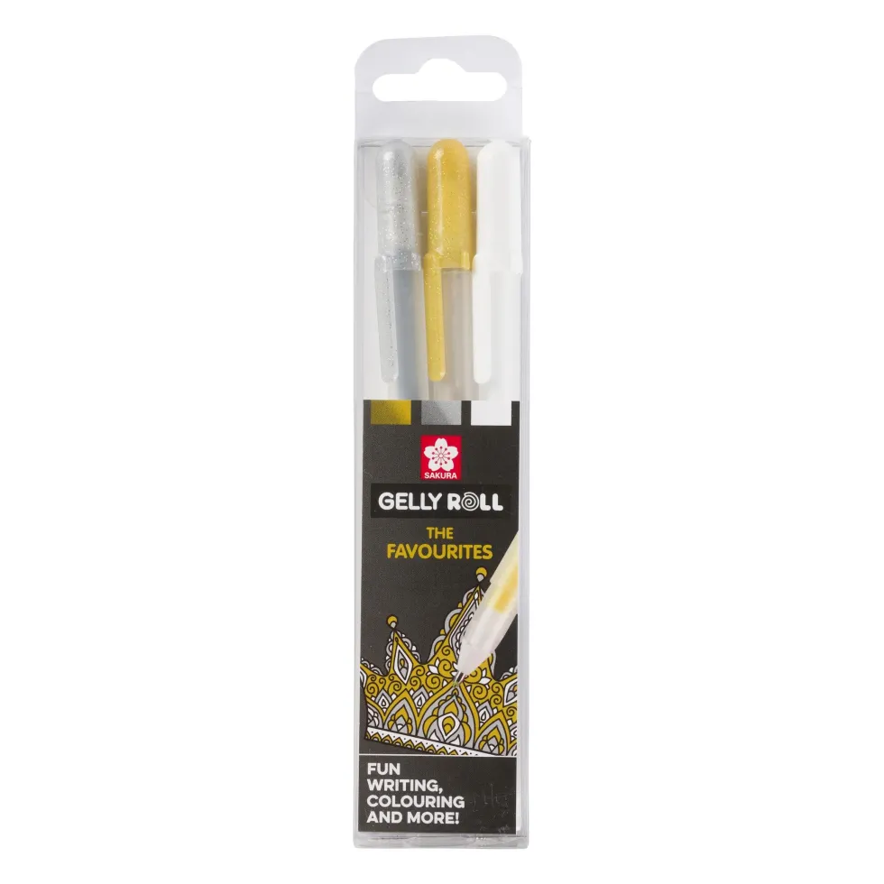 Zestaw długopisów żelowych Gelly Roll - Sakura - metaliczne, 3 szt.
