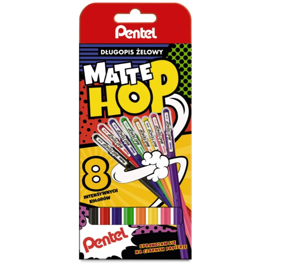 Zestaw długopisów żelowych Mattehop - Pentel - 8 kolorów
