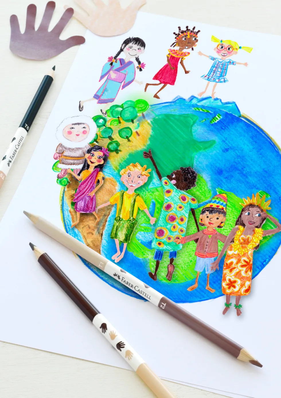 Zestaw dwustronnych kredek Grip, edycja Children of the world - Faber-Castell - 3 szt.