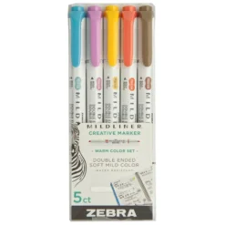 Zestaw dwustronnych zakreślaczy Mildliner Warm - Zebra - 5 szt.