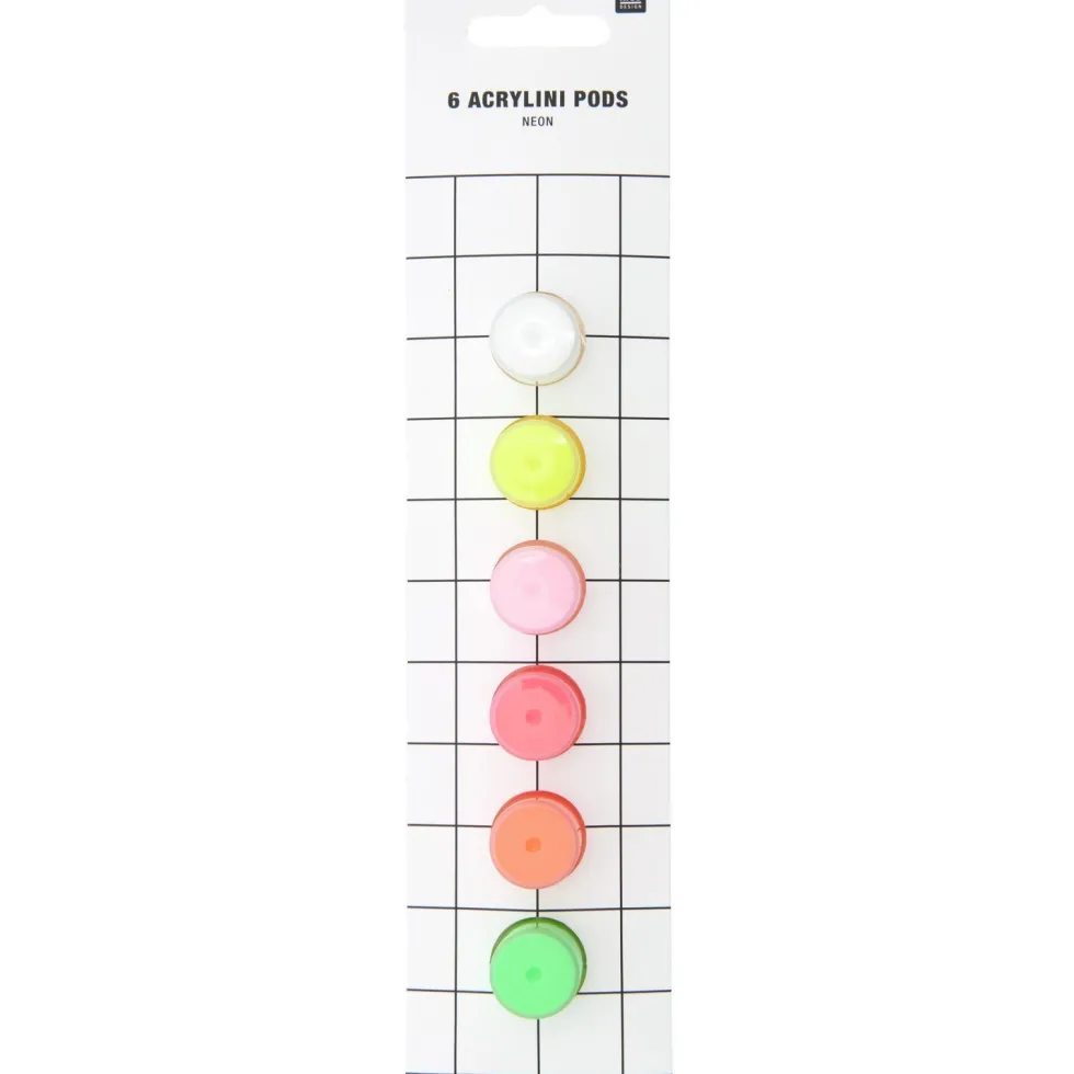 Zestaw farb akrylowych Acrylini Neon - Rico Design - 6 x 3,5 ml