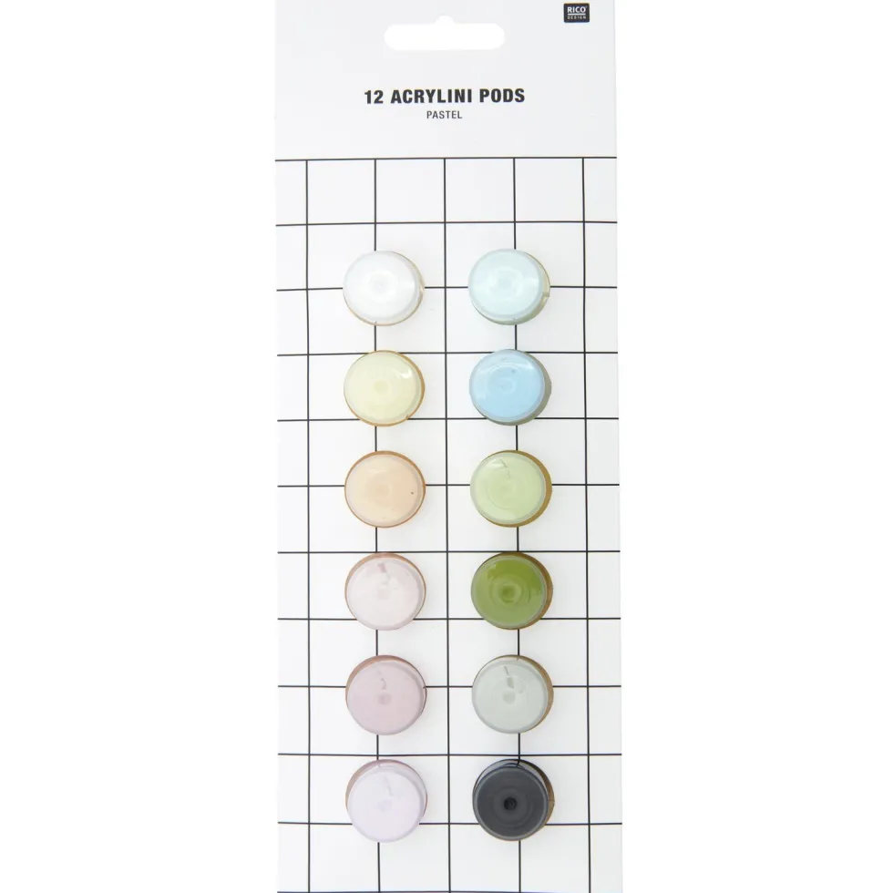 Zestaw farb akrylowych Acrylini Pastel - Rico Design - 12 x 3,5 ml
