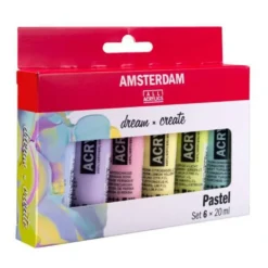 Zestaw farb akrylowych - Amsterdam - Pastel, 6 kolorów x 20 ml