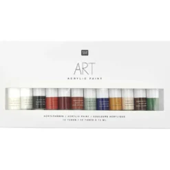 Zestaw farb akrylowych ART Earthy Colors - Rico Design - 12 kolorów x 12 ml