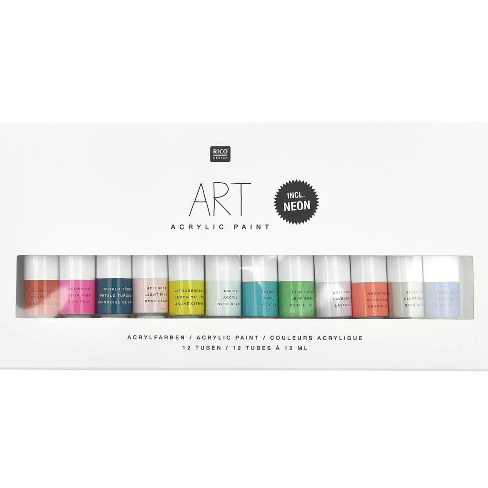 Zestaw farb akrylowych ART Fashion - Rico Design - 12 kolorów x 12 ml