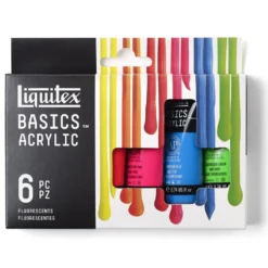 Zestaw farb akrylowych Basics Acrylic Fluorescents - Liquitex - 6 kolorów x 22 ml