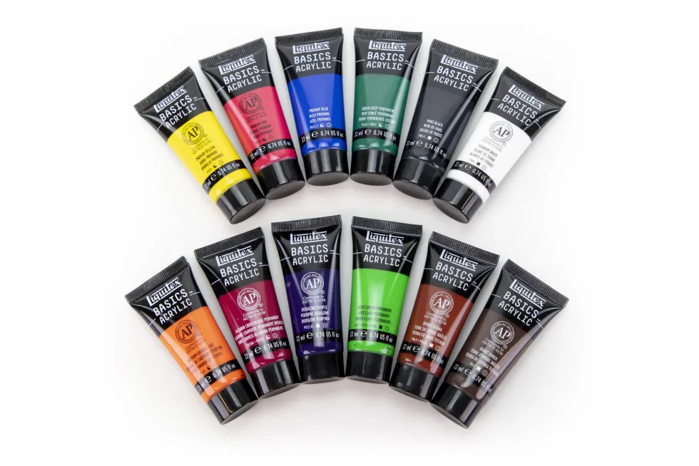 Zestaw farb akrylowych Basics Acrylic - Liquitex - 12 kolorów x 22 ml