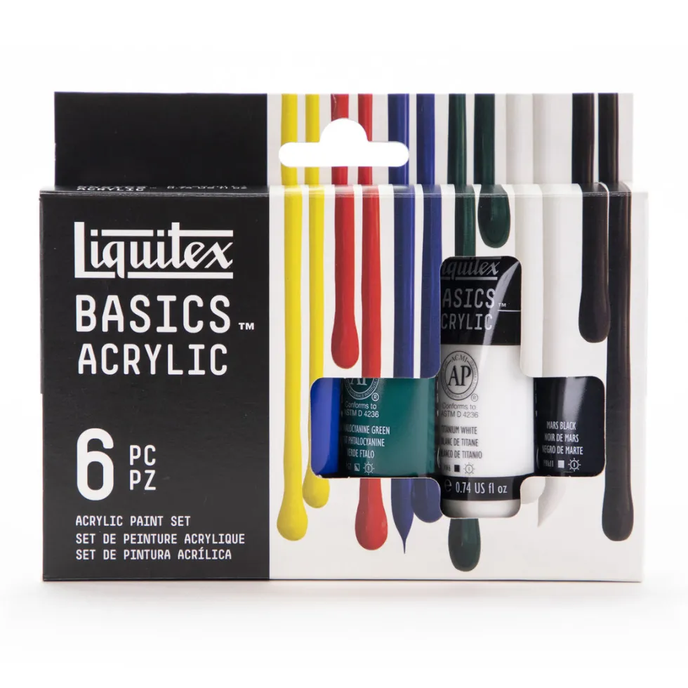 Zestaw farb akrylowych Basics Acrylic - Liquitex - 5 kolorów x 75 ml