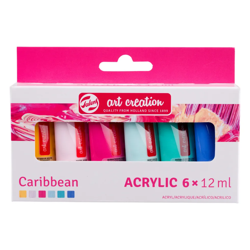 Zestaw farb akrylowych, Caribbean - Talens Art Creation - 6 kolorów x 12 ml