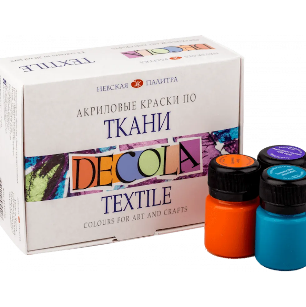 Zestaw farb akrylowych do tkanin Decola - St. Petersburg - 12 kolorów x 20 ml