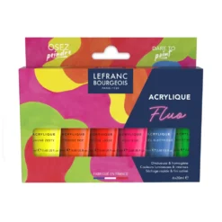 Zestaw farb akrylowych Fluo - Lefranc & Bourgeois - 6 x 20 ml
