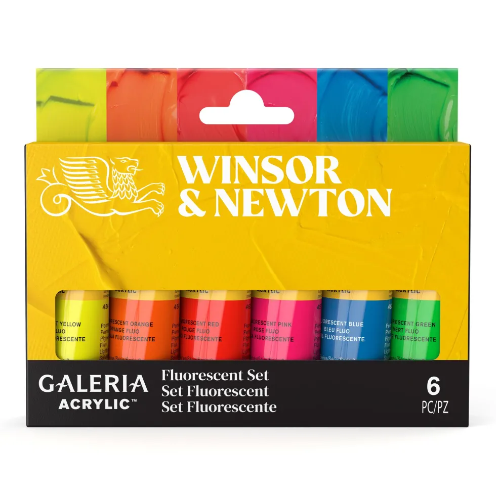 Zestaw farb akrylowych Galeria Fluorescent Set - Winsor & Newton - 6 x 20 ml