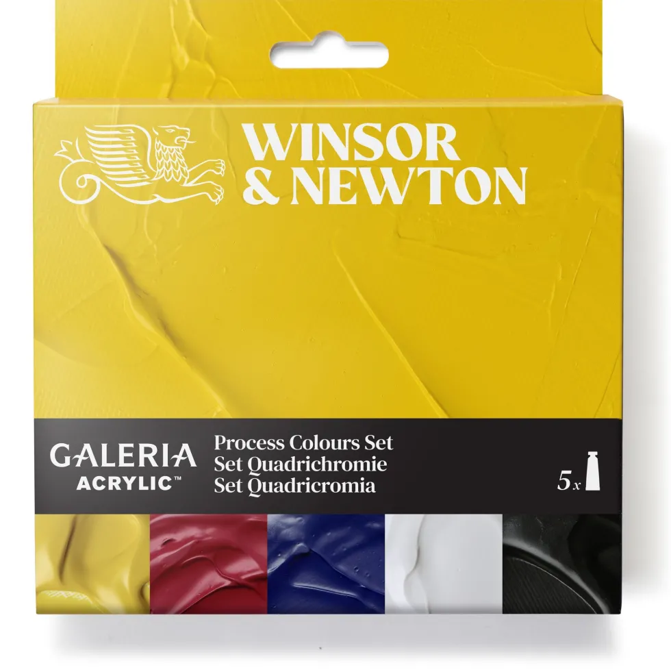 Zestaw farb akrylowych Galeria - Winsor & Newton - CMYK 6 szt.