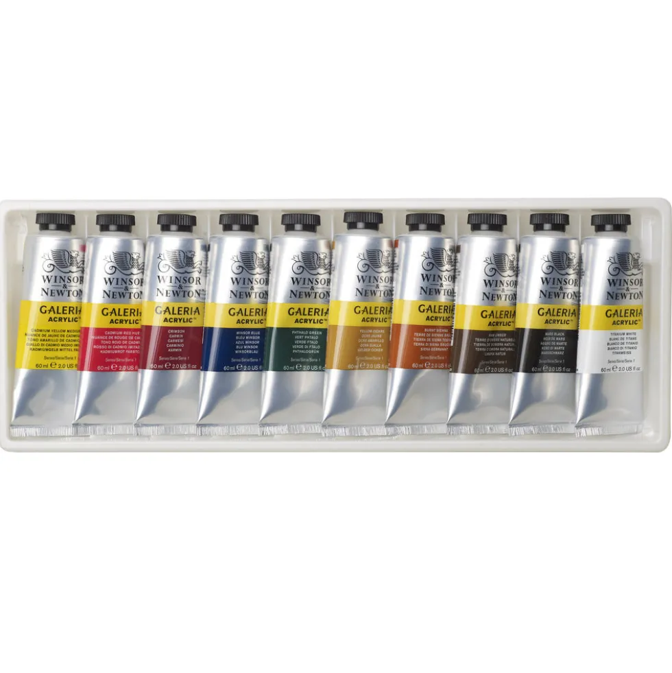 Zestaw farb akrylowych Galeria - Winsor & Newton - 10 kolorów x 60 ml