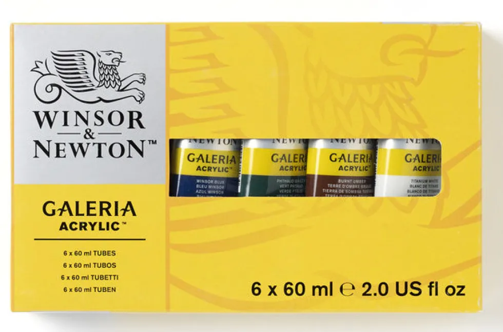 Zestaw farb akrylowych Galeria - Winsor & Newton - 6 kolorów x 60 ml
