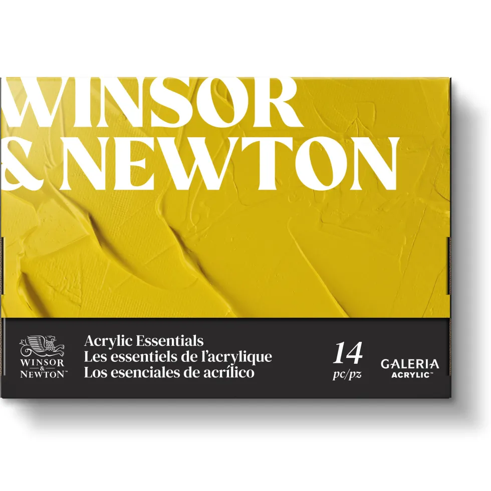 Zestaw farb akrylowych Galeria z akcesoriami - Winsor & Newton - 14 szt.