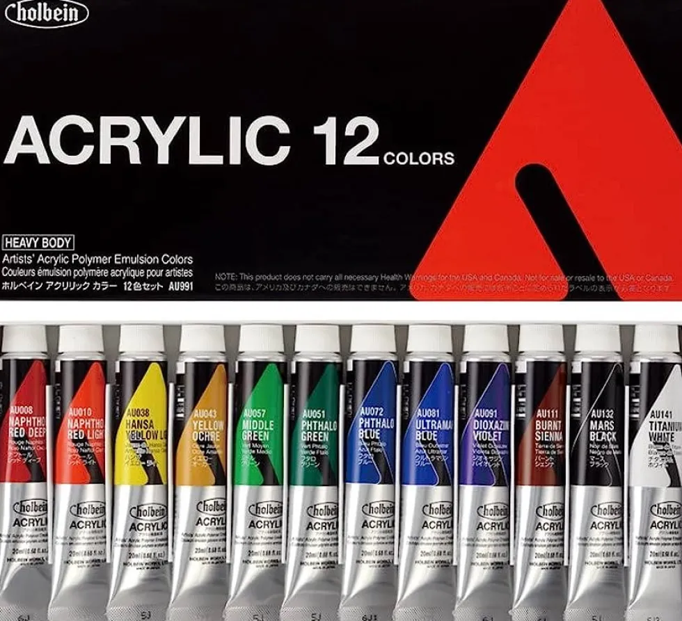 Zestaw farb akrylowych Heavy Body Acrylic - Holbein - 12 kolorów x 20 ml