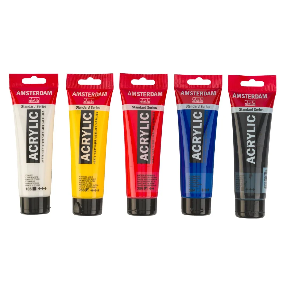 Zestaw farb akrylowych, Mixing - Amsterdam - 5 kolorów x 120 ml