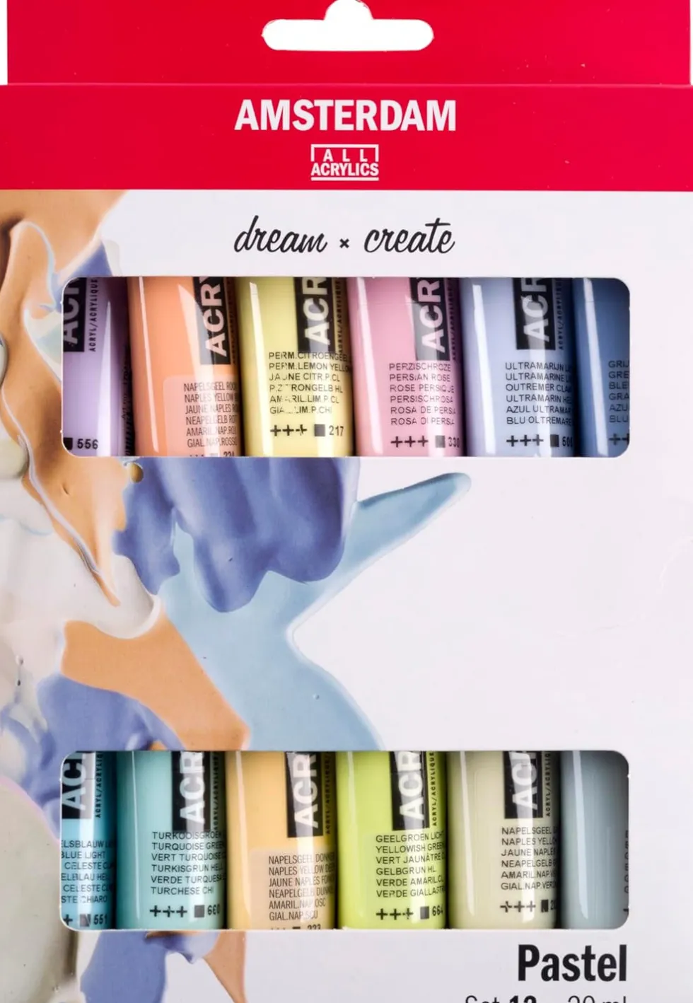 Zestaw farb akrylowych Pastel - Amsterdam - 12 x 20 ml