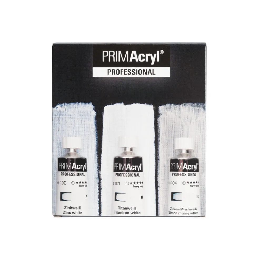 Zestaw farb akrylowych PRIMAcryl White Shades - Schmincke - 3 x 35 ml