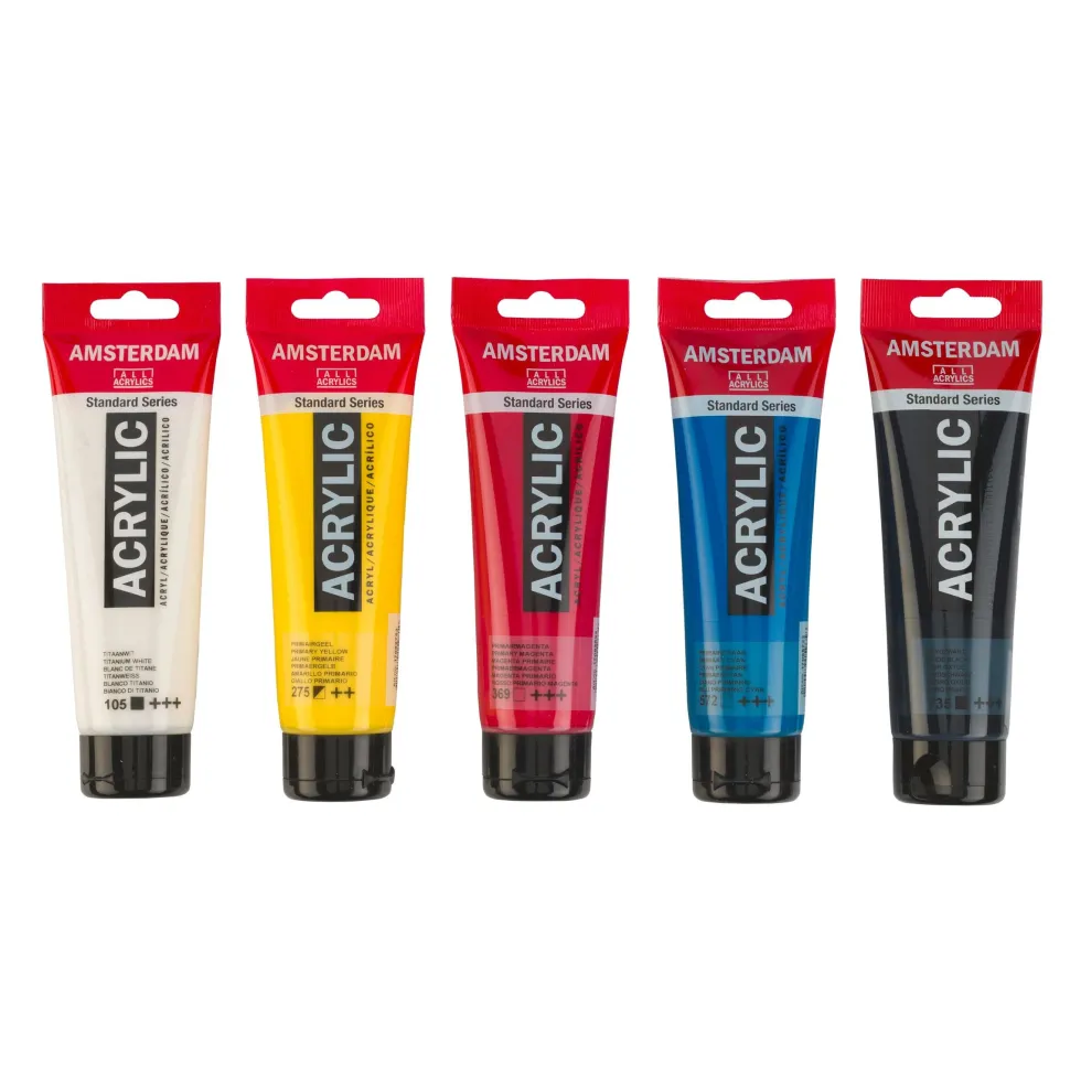 Zestaw farb akrylowych, Primary - Amsterdam - 5 kolorów x 120 ml