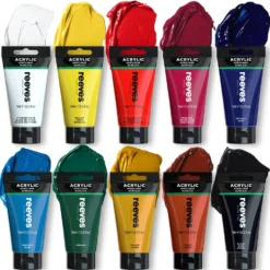 Zestaw farb akrylowych - Reeves - 10 kolorów x 75 ml