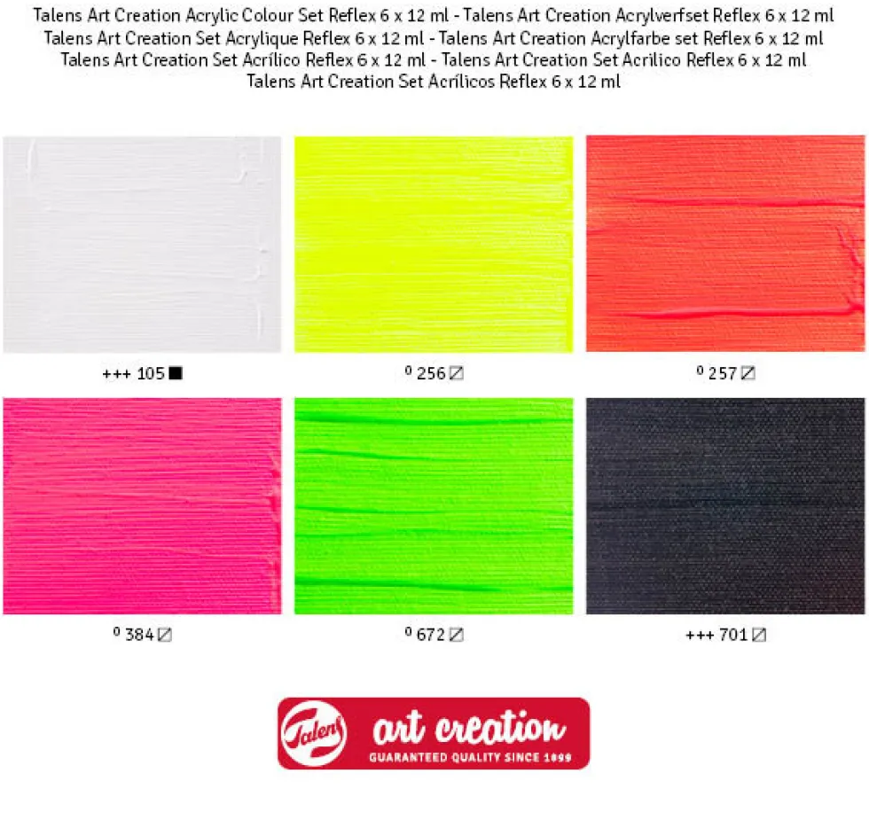 Zestaw farb akrylowych Reflex - Talens Art Creation - 6 kolorów x 12 ml